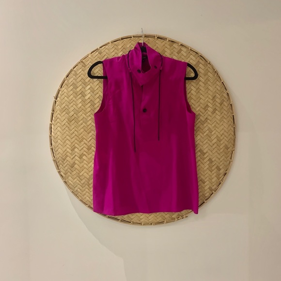 GUCCI 100% SILK sleeveless Fuschia Blouse - Picture 2 of 12